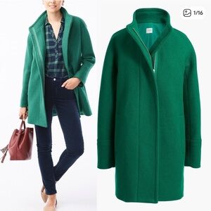 J. Crew Women's Vibrant Green Trench Coat